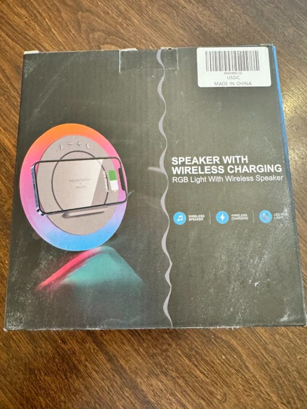 🎶 Bluetooth Speaker with Wireless Charging Colorful LED Lights Portable New